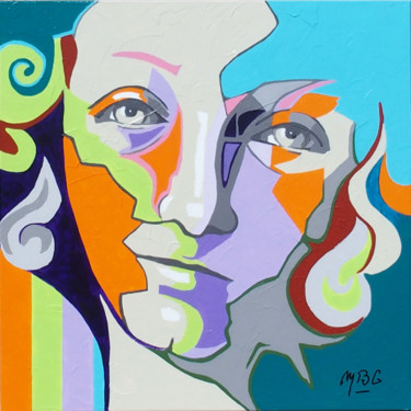 Painting titled "Comme un ange (3)" by Michèle-B. Garinois, Original Artwork, Acrylic