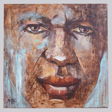 Painting titled "homme sombre" by Michèle-B. Garinois, Original Artwork