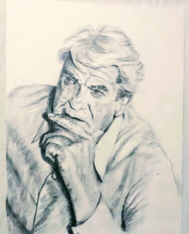 Malerei mit dem Titel "Jean Marais" von Garjifet, Original-Kunstwerk, Conté-Buntstifte