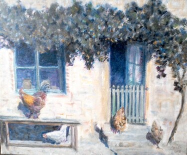 Pittura intitolato "La ferme de la joàn…" da Garjifet, Opera d'arte originale, Olio