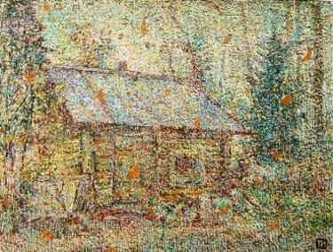 Painting titled "Банька по -белому." by Nikolai Tomarev, Original Artwork, Oil