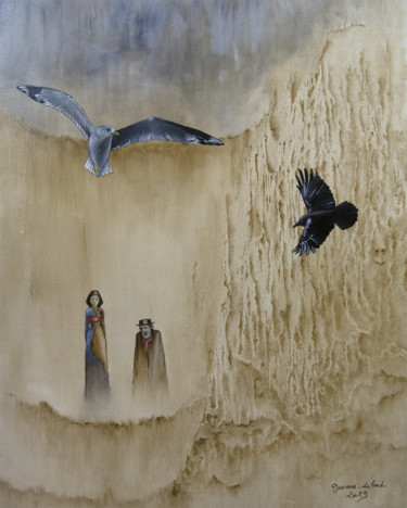 Peinture intitulée "JOHN AND THE CROW" par Garnier-Lafond, Œuvre d'art originale, Huile