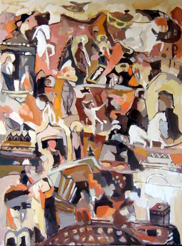 Malarstwo zatytułowany „Possibles” autorstwa Garnier Sagne, Oryginalna praca, Olej Zamontowany na Drewniana rama noszy