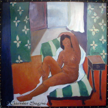 Painting titled "Gautisse" by Garnier Sagne, Original Artwork, Oil Mounted on Wood Stretcher frame
