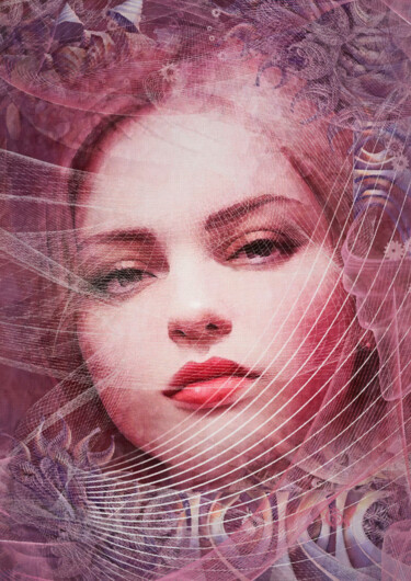 Digitale Kunst getiteld "Behind rosy veils" door Garrulus Glandarius, Origineel Kunstwerk, Digitaal Schilderwerk