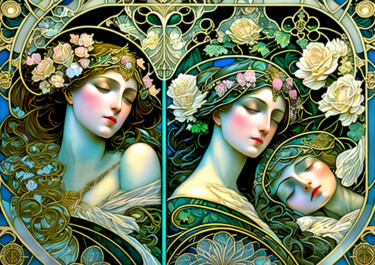 Arte digitale intitolato "Schlafende Schönheit" da Garrulus Glandarius, Opera d'arte originale, Pittura digitale