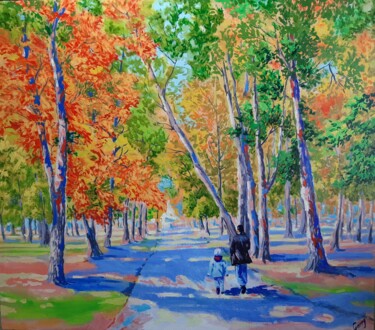 Malerei mit dem Titel "Autumn Landscape 02" von Garry Arzumanyan, Original-Kunstwerk, Öl