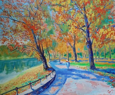 Painting titled "Autumn Landscape 01" by Garry Arzumanyan, Original Artwork, Oil
