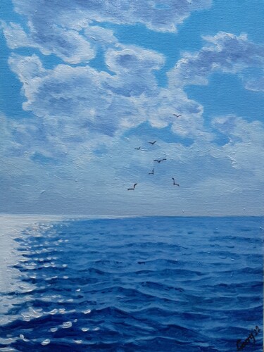 Painting titled "Seascape 23 from Su…" by Garry Arzumanyan, Original Artwork, Oil