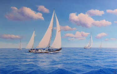Painting titled "Seascape 27" by Garry Arzumanyan, Original Artwork, Oil
