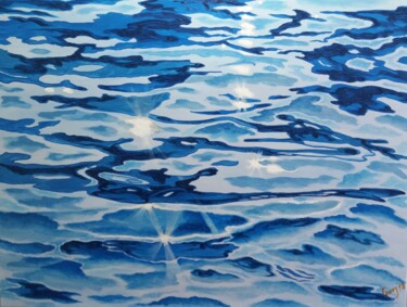 Painting titled "Water surface 01" by Garry, Original Artwork, Acrylic