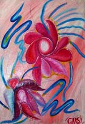 Peinture intitulée "Fleurs" par Garsi, Œuvre d'art originale, Huile