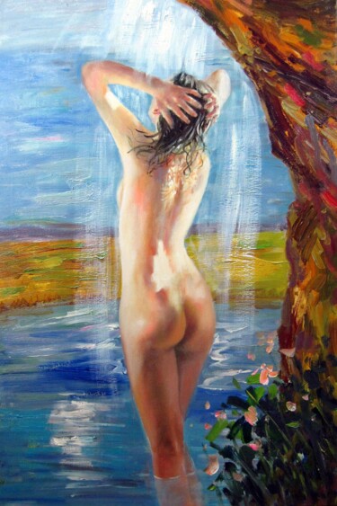 Peinture intitulée "Nude 12D" par Garvin Ree, Œuvre d'art originale, Huile Monté sur Châssis en bois