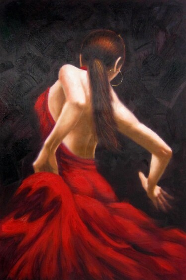 Peinture intitulée "Fiery dance 018" par Garvin Ree, Œuvre d'art originale, Huile Monté sur Châssis en bois