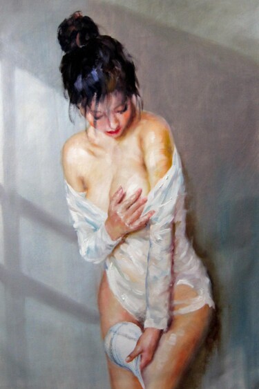 Peinture intitulée "Nude 014D" par Garvin Ree, Œuvre d'art originale, Huile Monté sur Châssis en bois