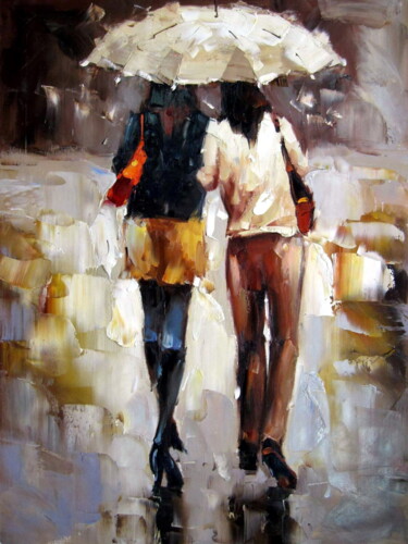 Painting titled "Shopping girl 103" by Garvin Ree, Original Artwork, Oil