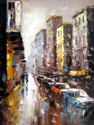 Painting titled "Street 010D" by Garvin Ree, Original Artwork, Oil