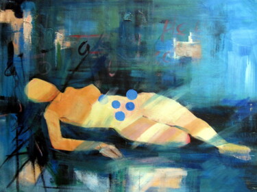 Peinture intitulée "Abstract figure 002" par Garvin Ree, Œuvre d'art originale, Acrylique