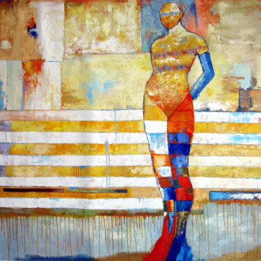 Картина под названием "Abstarct Figurative…" - Garvin Ree, Подлинное произведение искусства, Масло