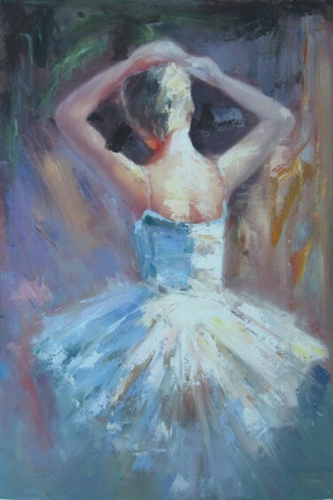 Painting titled "Ballerina 024D" by Garvin Ree, Original Artwork, Oil Mounted on Wood Stretcher frame