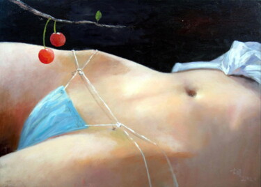 Peinture intitulée "Erotic 001" par Garvin Ree, Œuvre d'art originale, Huile Monté sur Châssis en bois