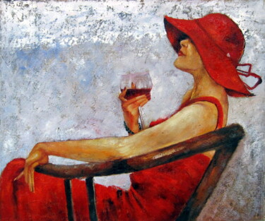 Peinture intitulée "Drinking 014D" par Garvin Ree, Œuvre d'art originale, Acrylique Monté sur Châssis en bois