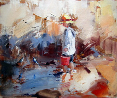 Картина под названием "Beach 221" - Garvin Ree, Подлинное произведение искусства, Масло Установлен на Деревянная рама для но…