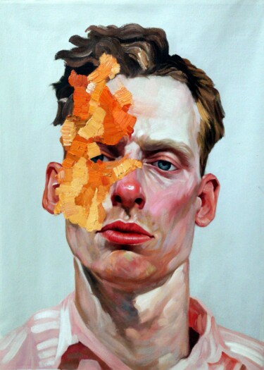 Malerei mit dem Titel "Abstract portrait 0…" von Garvin Ree, Original-Kunstwerk, Öl Auf Keilrahmen aus Holz montiert