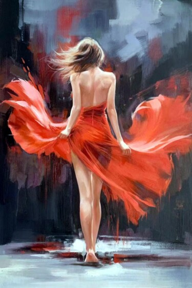 Картина под названием "Dance 409D" - Garvin Ree, Подлинное произведение искусства, Масло Установлен на Деревянная рама для н…