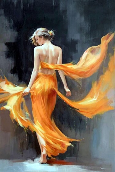 Картина под названием "Dance 415D" - Garvin Ree, Подлинное произведение искусства, Масло Установлен на Деревянная рама для н…