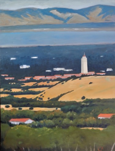 Painting titled "stanford-from-hills…" by Gary Coleman, Original Artwork, Oil