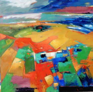 Malerei mit dem Titel "landforms-2, sugges…" von Gary Coleman, Original-Kunstwerk, Öl