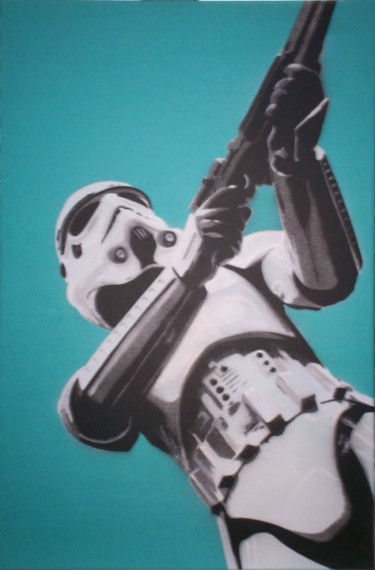 Peinture intitulée "Stormtrooper" par Gary Hogben, Œuvre d'art originale