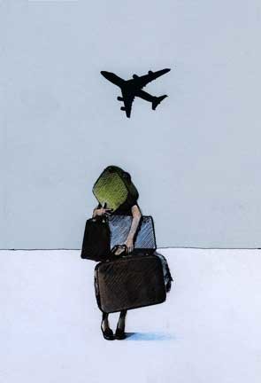 Painting titled "Excess Baggage" by Gary Waters, Original Artwork