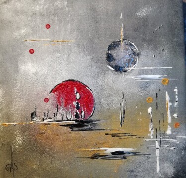 Peinture intitulée "Les Perles de Lune…" par Gas, Œuvre d'art originale, Acrylique