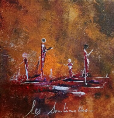 Painting titled "Les Sentinelles" by Gas, Original Artwork, Acrylic