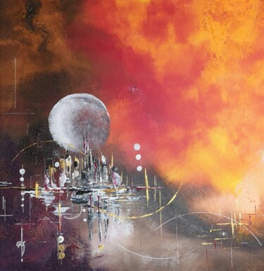 Peinture intitulée "Luna" par Gas, Œuvre d'art originale, Acrylique