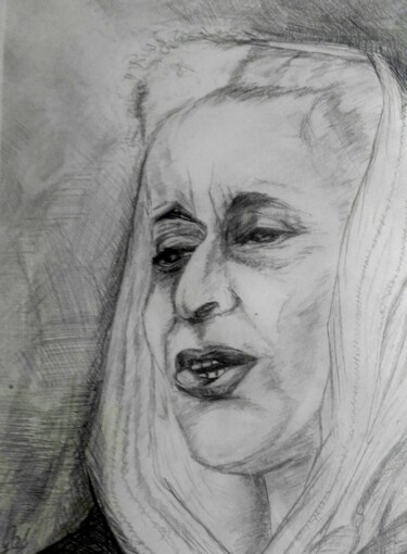 Drawing titled "Indira Gandhi" by Gas, Original Artwork, Graphite