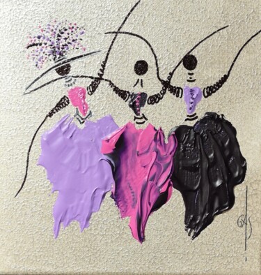 Peinture intitulée "Les Demoiselles - s…" par Gas, Œuvre d'art originale, Acrylique