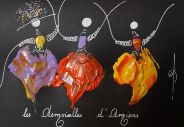 Painting titled "Les Demoiselles d'A…" by Gas, Original Artwork, Acrylic