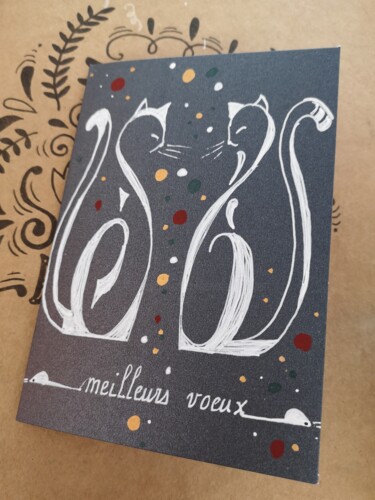 Σχέδιο με τίτλο "Meilleurs vœux..vu…" από Gas, Αυθεντικά έργα τέχνης, Ακρυλικό
