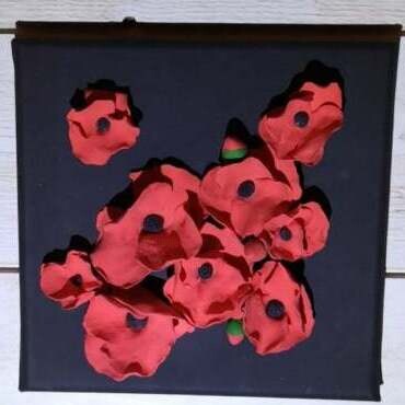 Painting titled "COQUELICOT 3 D" by Gas, Original Artwork, Paper maché