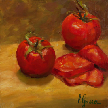 Painting titled "Les tomates" by Laurence Gasior, Original Artwork, Oil