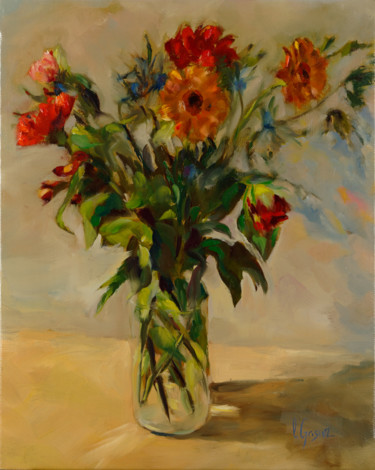 绘画 标题为“Bouquets de fleurs…” 由Laurence Gasior, 原创艺术品, 油