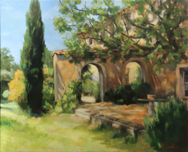 Peinture intitulée "Domaine des Jasses" par Laurence Gasior, Œuvre d'art originale, Huile