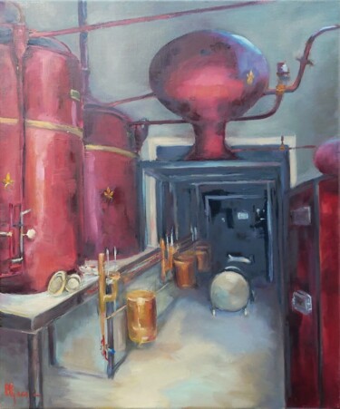 Pintura titulada "Distillerie de Cogn…" por Laurence Gasior, Obra de arte original, Oleo Montado en Bastidor de camilla de m…