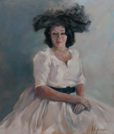 Painting titled "Rosa" by Laurence Gasior, Original Artwork, Oil