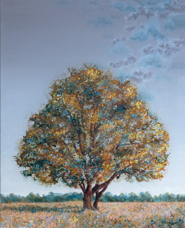 Malerei mit dem Titel "Or d'automne 1" von Gaspard Brasier, Original-Kunstwerk, Acryl