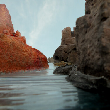Photographie intitulée "Le rouge de ta roche" par Gaspard De Gouges, Œuvre d'art originale, Photographie numérique