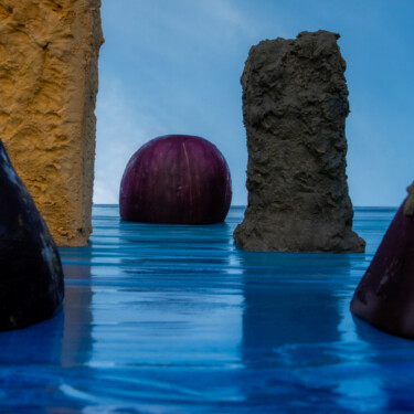 Photographie intitulée "Eggplant island 5" par Gaspard De Gouges, Œuvre d'art originale, Photographie numérique